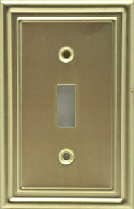 Satin Brass Wall plate Style, Single Toggle, Generous Size, 4.9 in(12.4cm) x 3.1in (7.8cm) x 0.2 (0.50cm) Deep_2-190TSB