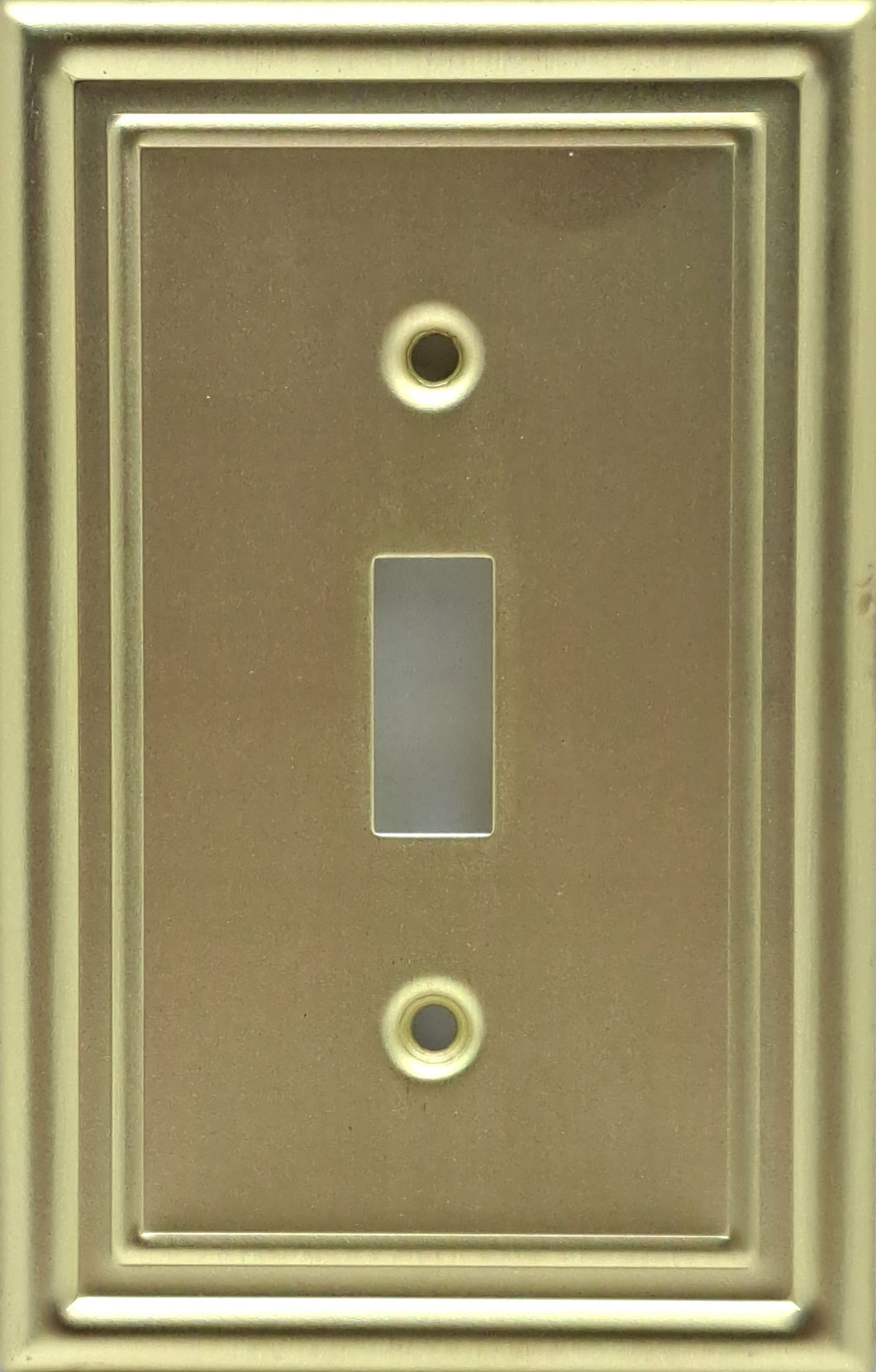 Satin Brass Wall plate Style, Single Toggle, Generous Size, 4.9 in(12.4cm) x 3.1in (7.8cm) x 0.2 (0.50cm) Deep_2-190TSB