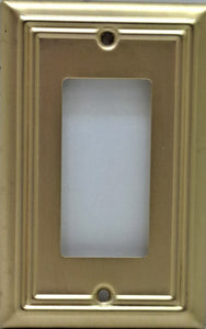 Satin Brass Wall plate Style, Rocker, Generous Size, 4.9in (12.44cm) x 3.1in (7.87cm) x 02in(0.50cm) Deep_2-190RSB