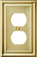 Load image into Gallery viewer, Satin Brass Wall plate, Duplex, Generous Size, 4.9in (12.44cm) x 3.1in (7.87cm) x 0.2(0.50cm) Deep_2-190DSB
