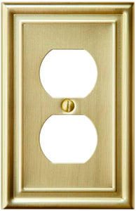 Satin Brass Brushed Electrical Wall-plate [2-190]