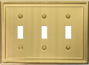 Satin Brass Brushed Electrical Wall-plate [2-190]