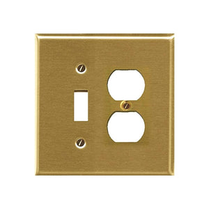 Metal Traditional Brass Wallplate - 2-163TELBR