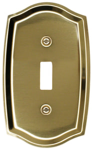 Polished Brass Steel, Toggle, dimension Height = 5 1/16" by Width = 3", adds simple elegance to your décor, brass, wallplate, wall plates, switch plate, covers