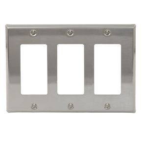 Decorative Chrome Plated Triple Rocker Wall-plate