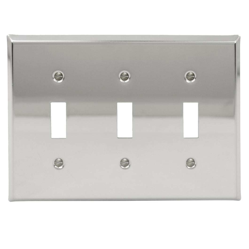 Decorative Chrome Plated Triple Toggle Wall-plate