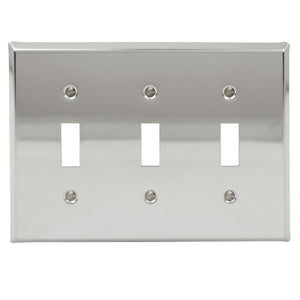 Decorative Chrome Plated Triple Toggle Wall-plate