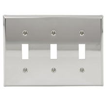 Load image into Gallery viewer, Decorative Chrome Plated Triple Toggle Wall-plate
