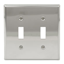 Load image into Gallery viewer, Decorative Chrome Plated Double Toggle Wall-plate
