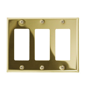 Metal Traditional Brass Wallplate - 2-163R4BR