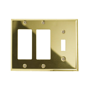 Metal Traditional Brass Wallplate - 2-163RRBR