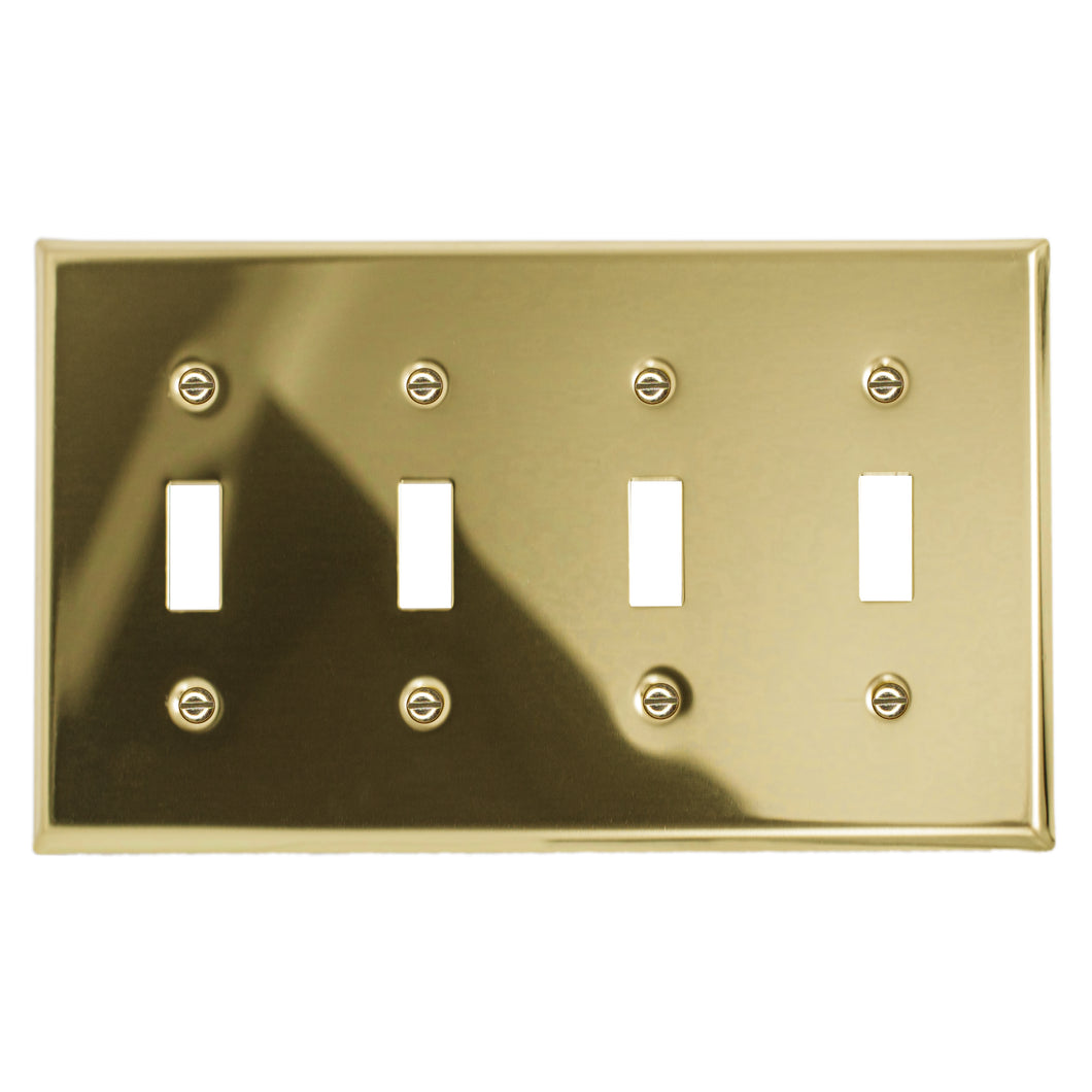 Metal Traditional Brass Wallplate - 2-163T4BR