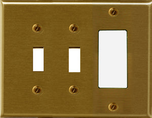 Metal Traditional Brass Wallplate - 2-163TDBR