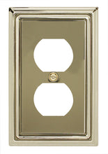 Load image into Gallery viewer, Decorative Contoured Metal &quot;Estate&quot; Bright Brass Wall plate 1Duplex 2-200
