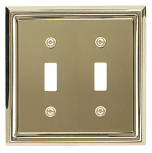 Load image into Gallery viewer, Decorative Contoured Metal &quot;Estate&quot; Bright Brass Wall plate 2Toggle 2-200
