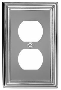 Decorative Metal Polished Chrome "Estate" 1Duplex Wallplate