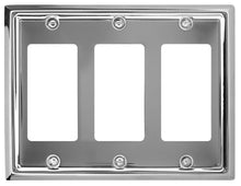 Load image into Gallery viewer, Decorative Metal Polished Chrome &quot;Estate&quot; 3Rocker Wallplate
