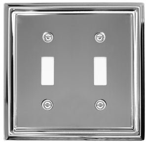 Decorative Metal Polished Chrome "Estate" Wallplate - 2-202TTT