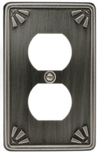 Load image into Gallery viewer, Decorative Contoured Metal &quot;STUDIO PEWTER&quot; Wallplate 2-212 Duplex
