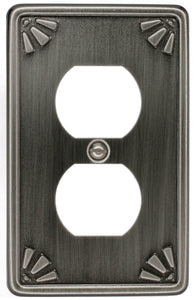 Decorative Contoured Metal "STUDIO PEWTER" Wallplate 2-212 Duplex