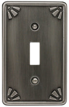 Load image into Gallery viewer, Decorative Contoured Metal &quot;STUDIO PEWTER&quot; Wallplate 2-212 Toggle
