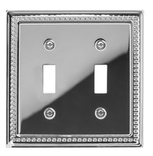 Load image into Gallery viewer, Vintage Polished Chrome Double Toggle Wall Plate
