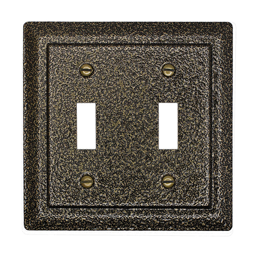 Decorative Metal Weathered Brass Double Toggle wall-plate