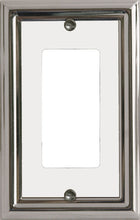 Load image into Gallery viewer, Decorative Metal Estate Chrome w/White Centre Single Rocker Wall Plate
