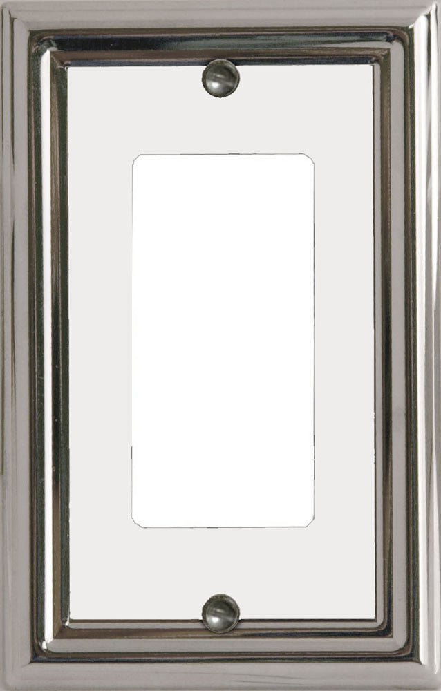 Decorative Metal Estate Chrome w/White Centre Wall Plate - 2-504R