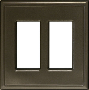 Metal Screwless 2Rocker Wallplate Brushed Nickel