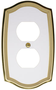 Decorative Brass Wall Plates with White Centre - 2021TTT