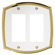 Load image into Gallery viewer, Decorative Metal White on Brass 2Rocker Wallplate
