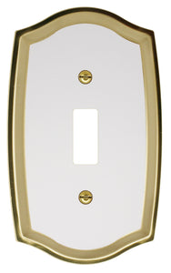 Decorative Metal White on Brass 1Toggle Wallplate