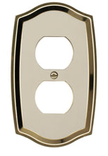 Load image into Gallery viewer, Decorative Metal Ivory on Brass 1duplex Wallplates
