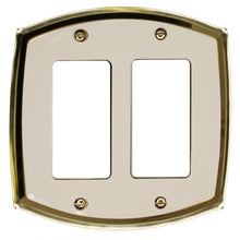 Load image into Gallery viewer, Decorative Metal Ivory on Brass 2Rocker Wallplates
