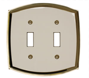 Decorative Metal Ivory on Brass 2Toggle Wallplates