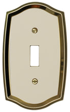 Load image into Gallery viewer, Decorative Metal Ivory on Brass 1Toggle Wallplates
