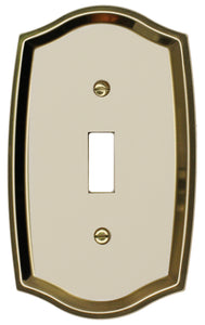 Decorative Metal Ivory on Brass 1Toggle Wallplates