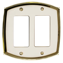 Load image into Gallery viewer, Decorative Metal Antiqued Ivory Wall Plates - 2030RR
