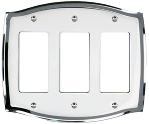 Decorative White on Chrome Metal Wallplate - 2052T