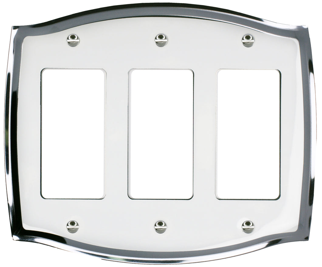 Decorative White on Chrome Metal Wallplate - 2052RRR