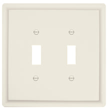 Load image into Gallery viewer, Solid Wood, Satinwood White Wallplate 29-200 Double Toggle 
