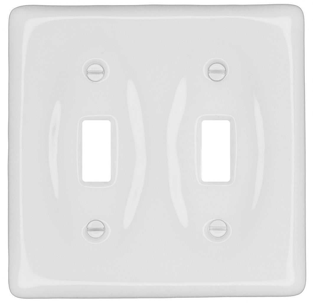 Kiln fired glossy white ceramic porcelain wall plate will accent your bath, spa, or kitchen, or any room where you desire a clean, expensive look that is easy to clean and stays sparkling white forever. A timeless and versatile accent that will prove its durability, high quality and beauty for years to come. Screws Included. Be careful not to over-tighten screws to avoid cracking the plate. Do not use automatic screwdrivers. Electrical Cover Plate size: 2 3/4