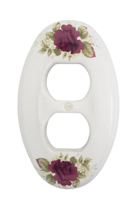 Red Roses Porcelain / Ceramic Oval Wall Plate - 3027T