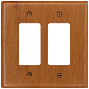 Solid Oak Wood, Switch plate, Wall plate, Cover, Double Rocker 4-430