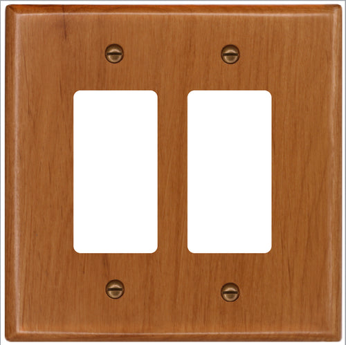 Traditional Light Oak Wood Double Rocker Wall Plate