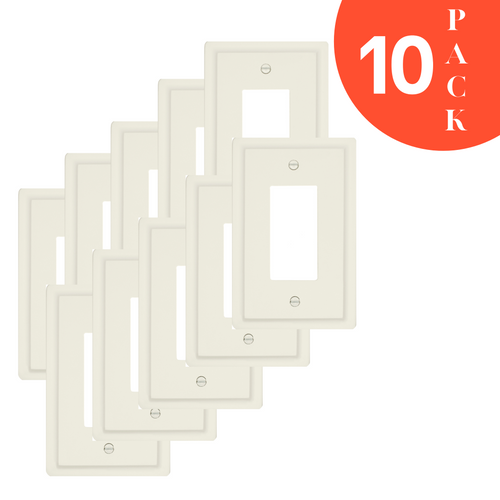 Solid Wood, Satinwood White Wallplate 29-200 Rocker Ten Pack