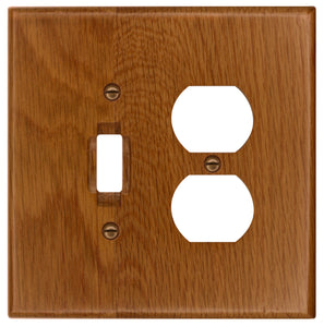 Solid Oak Wood, Switch plate, Wall plate, Cover, Toggle Duplex 4-430