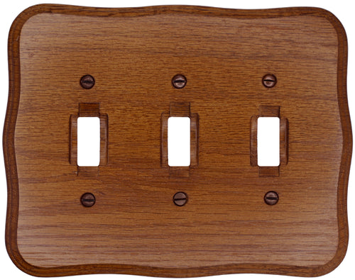 Solid Wood, Provincial Tavern Oak Wall Plate 3Toggle 4-431