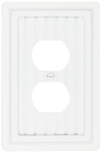 Solid White Wainscott Wood Wall Plate - 4-436R